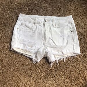 White denim shorts